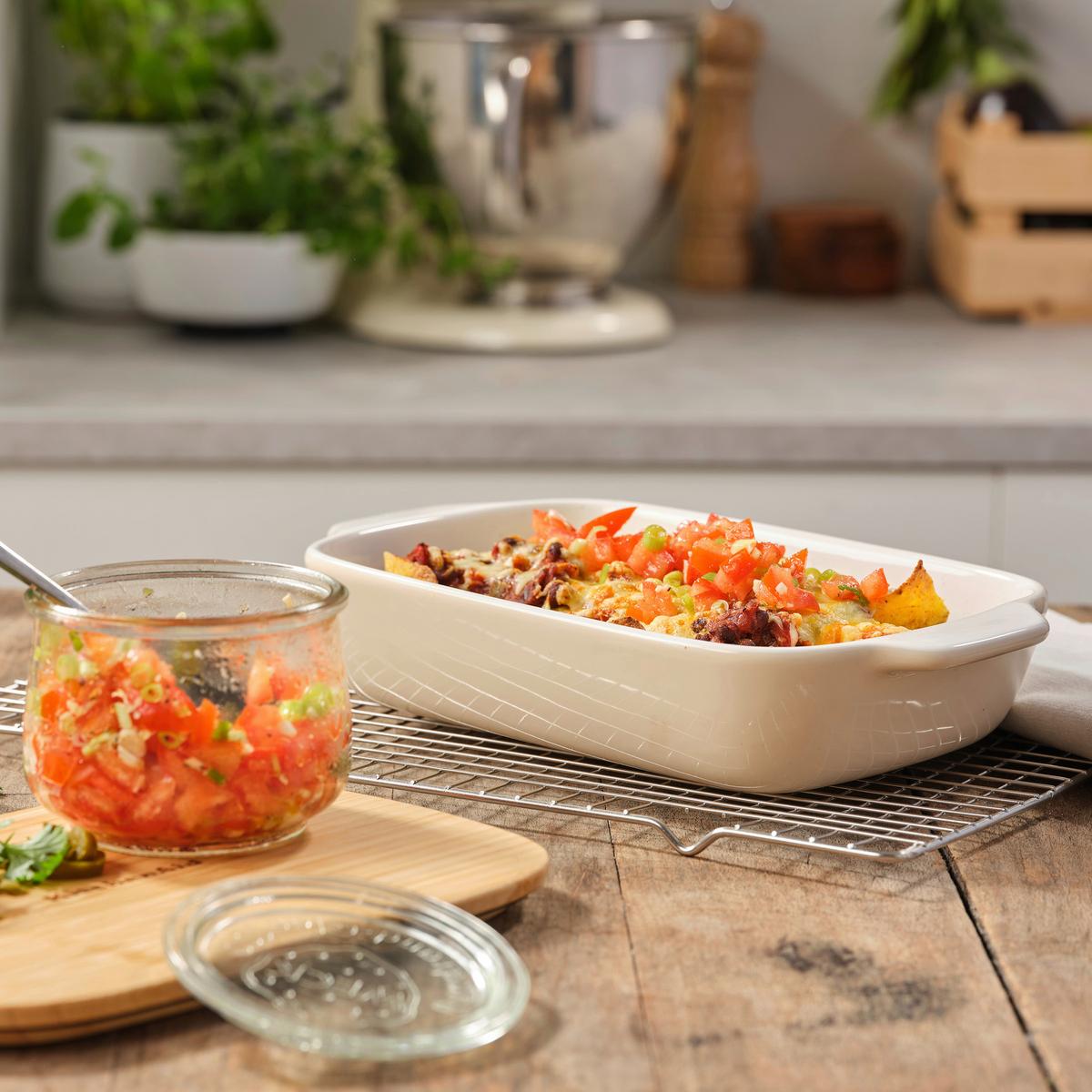 Auflaufform Stoneware Creme/weiß B: 18,8 Cm - Creme/Weiß, Basics, Naturmaterialien/Keramik (18.8cm) - Kitchenaid