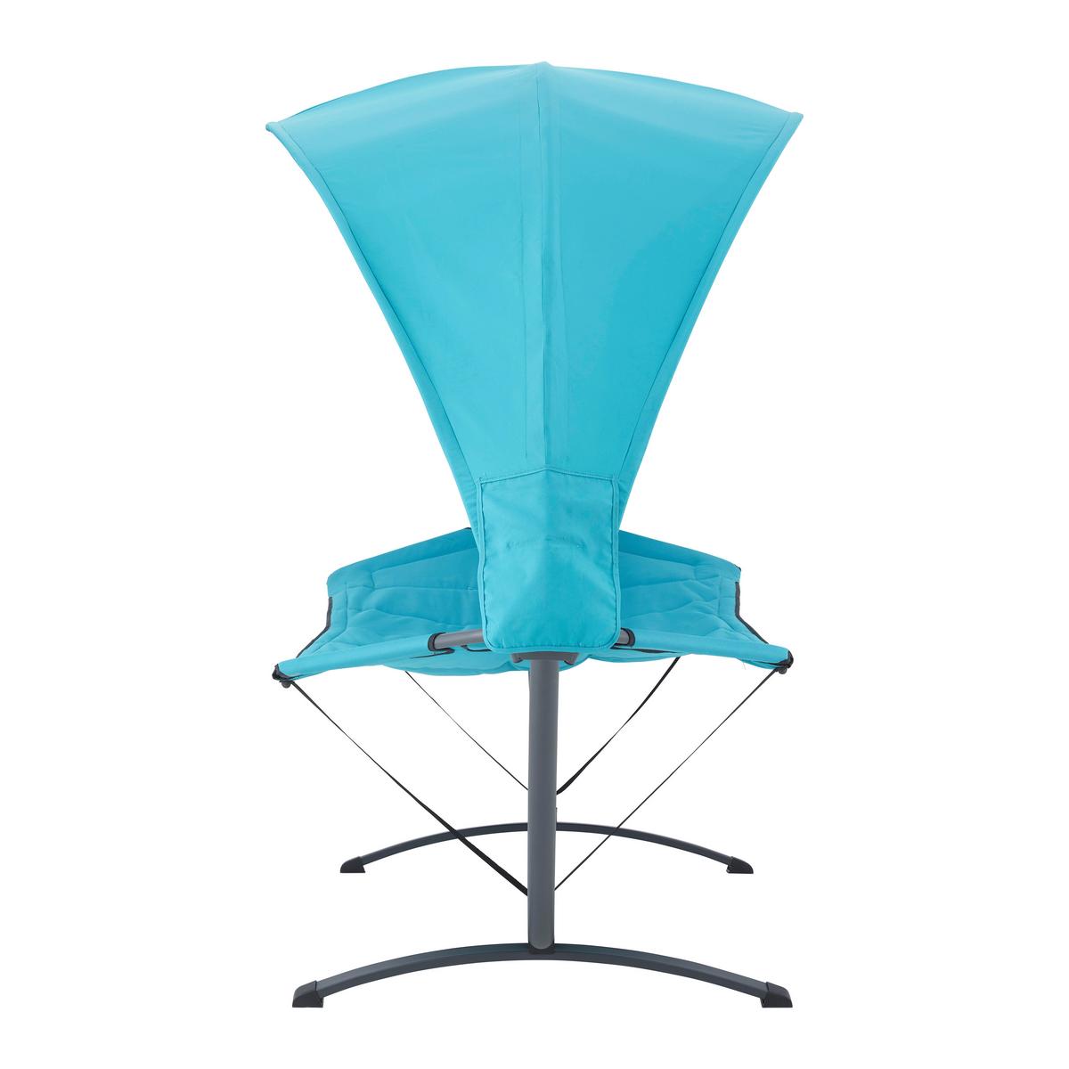 Relaxačné lehátko ILVA BLU - modrá/tmavosivá, Modern, kov/textil (278/113/181cm) - Bessagi Garden