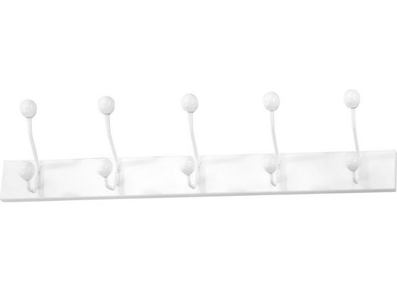 Lišta S Háčky Greve - bílá, Moderní, kov/kompozitní dřevo (65/13/7cm) Lišta S Háčky Greve - bílá, Moderní, kov/kompozitní dřevo (65/13/7cm)