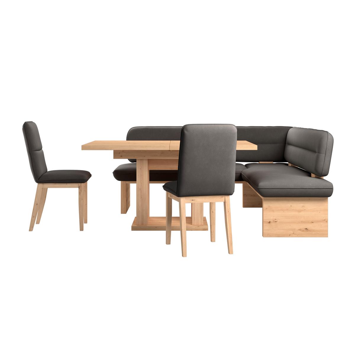 Eckbank Beluna Ii Webstoff Anthrazit, B: 170cm - Eichefarben/Anthrazit, KONVENTIONELL, Holz/Textil (232/170cm) - James Wood