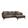 Ecksofa Baggio Mit Kissen Textil Braun - Schwarz/Braun, MODERN, Holz/Textil (277/94/162cm) - Livetastic