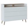 VYSOKÁ KOMODA SKANDI - bílá/barvy dubu, Konvenční, dřevo/kompozitní dřevo (119,8/90,1/41,7cm)