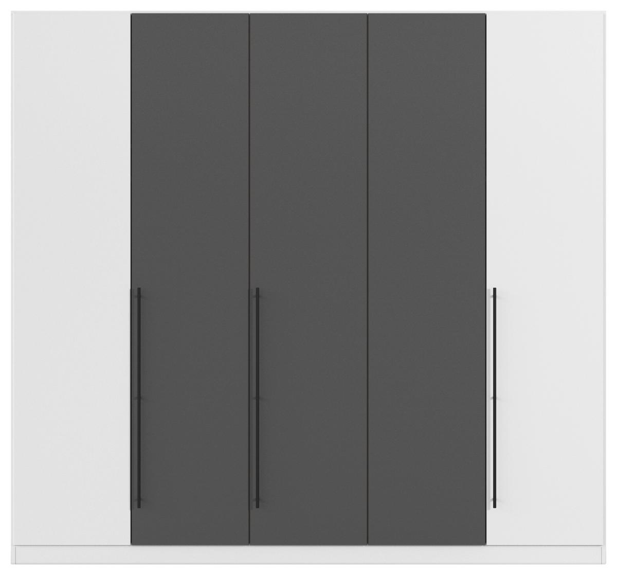 Kleiderschrank Safari B: 226 cm - Weiß/Grau, KONVENTIONELL, Holzwerkstoff (226/229/54cm)