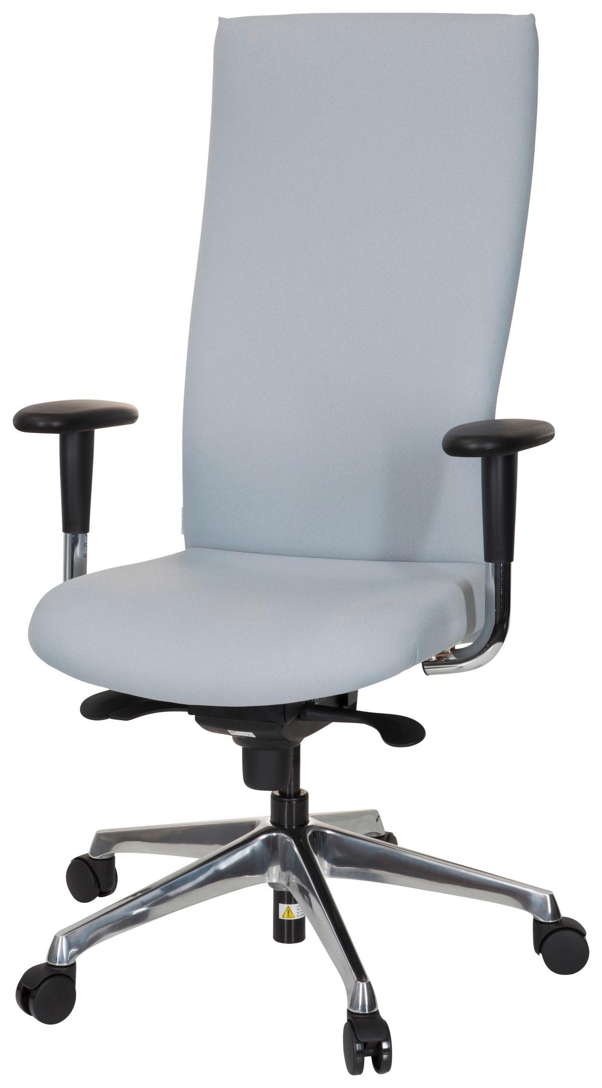 Drehstuhl Office-Tex Armstützen Grau Bis 120kg - Alufarben/Grau, MODERN, Kunststoff/Textil (58/131/54cm) - MID.YOU
