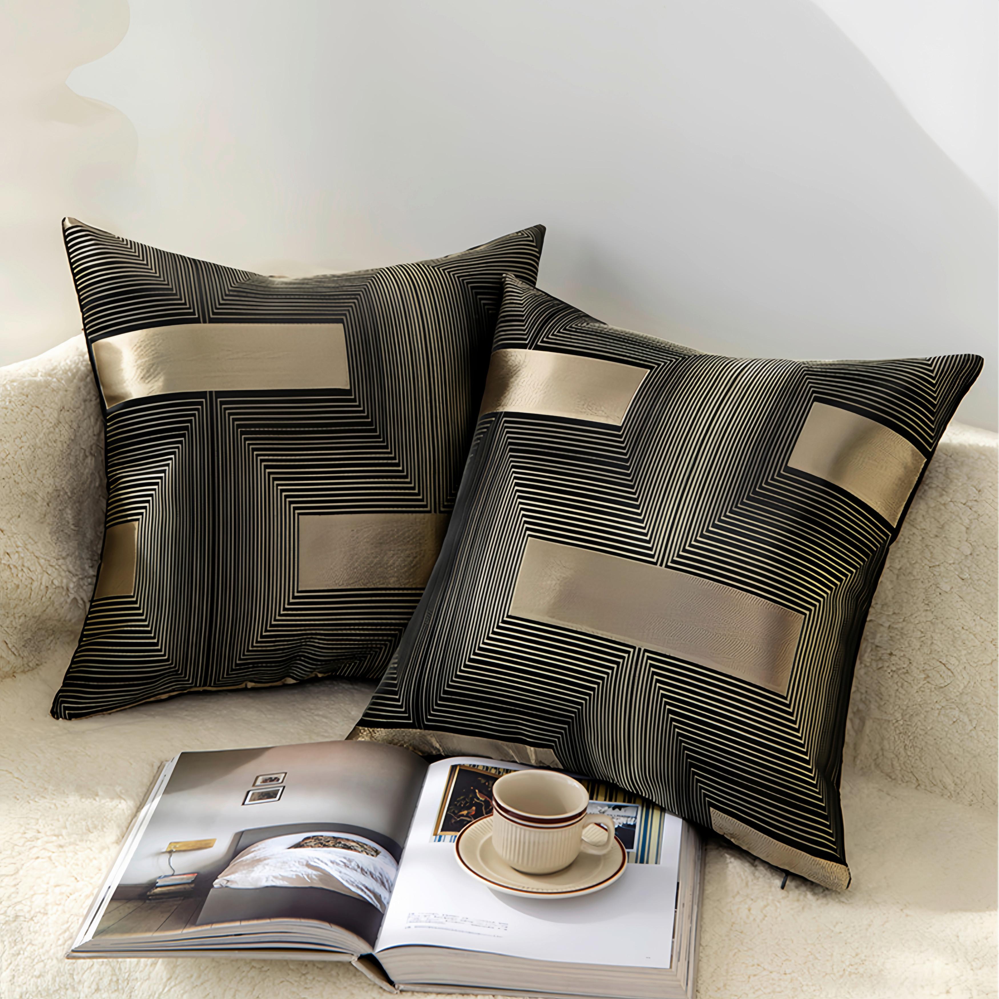 Zierkissen Ilma - Goldfarben/Schwarz, ROMANTIK / LANDHAUS, Textil (45/45cm) - James Wood