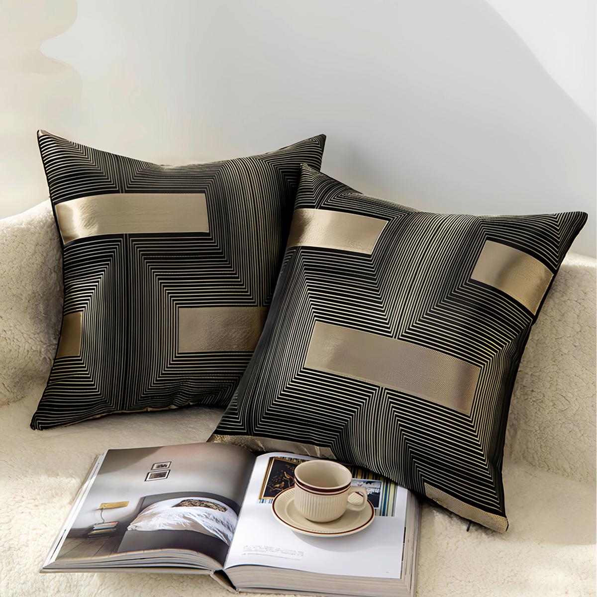 Zierkissen Ilma - Goldfarben/Schwarz, ROMANTIK / LANDHAUS, Textil (45/45cm) - James Wood