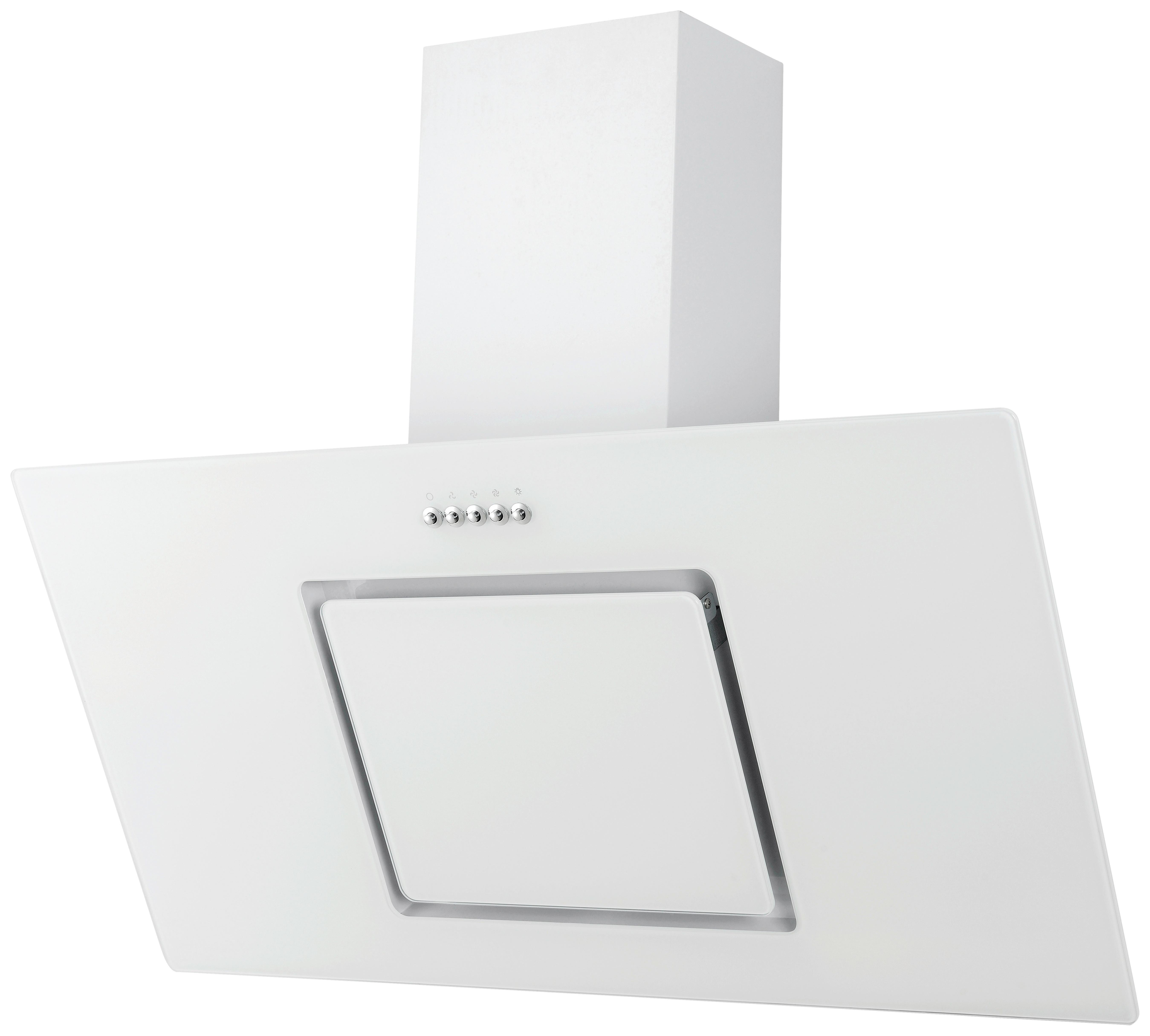 Dunstabzugshaube Svea Weiß B: 90 Cm, Led - Weiß, Trend, Glas/Metall (90/73,9-111,9/37cm) - Respekta