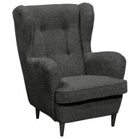 Ohrensessel Oskar Anthrazit B: 78 Cm - Anthrazit/Schwarz, Basics, Textil (78/102/98cm) - MID.YOU