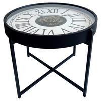 Couchtisch Rund Glas/Metall Time 4, Weiß, D: ca. 71,5cm - Schwarz/Weiß, Trend, Glas/Metall (71,5/57/71,5cm)