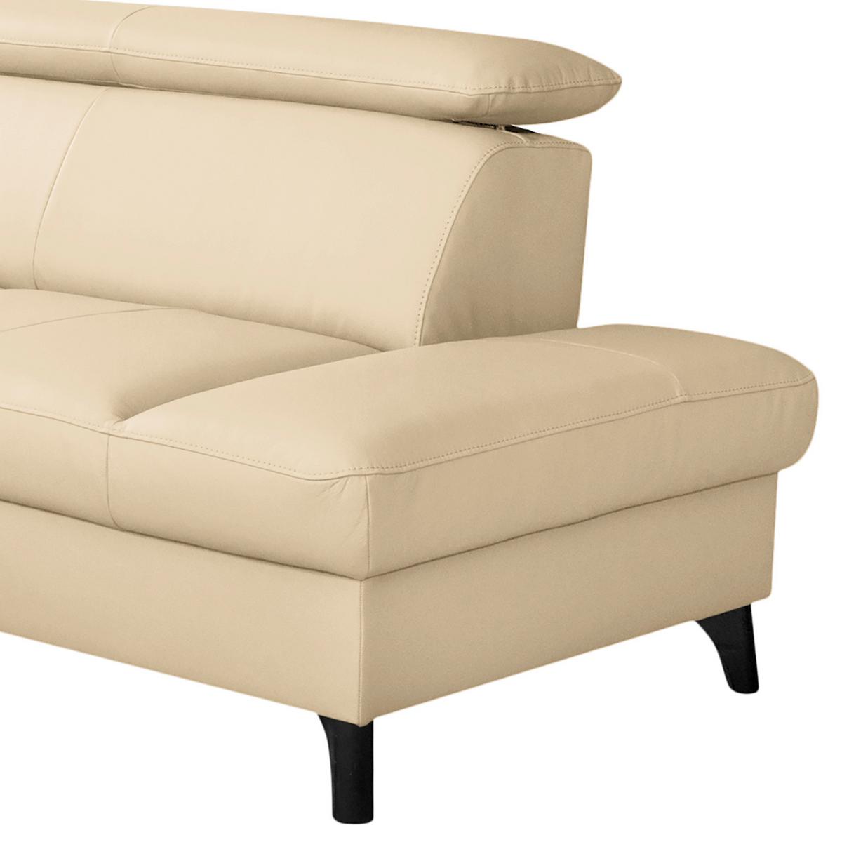 Ecksofa Note New Teilleder Beige 244x199 - Beige/Schwarz, Design, Leder/Textil (244/199cm) - Livetastic