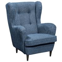 Ohrensessel Oskar Webstoff Dunkelblau - Schwarz/Dunkelblau, Basics, Holzwerkstoff/Textil (78/102/98cm) - MID.YOU