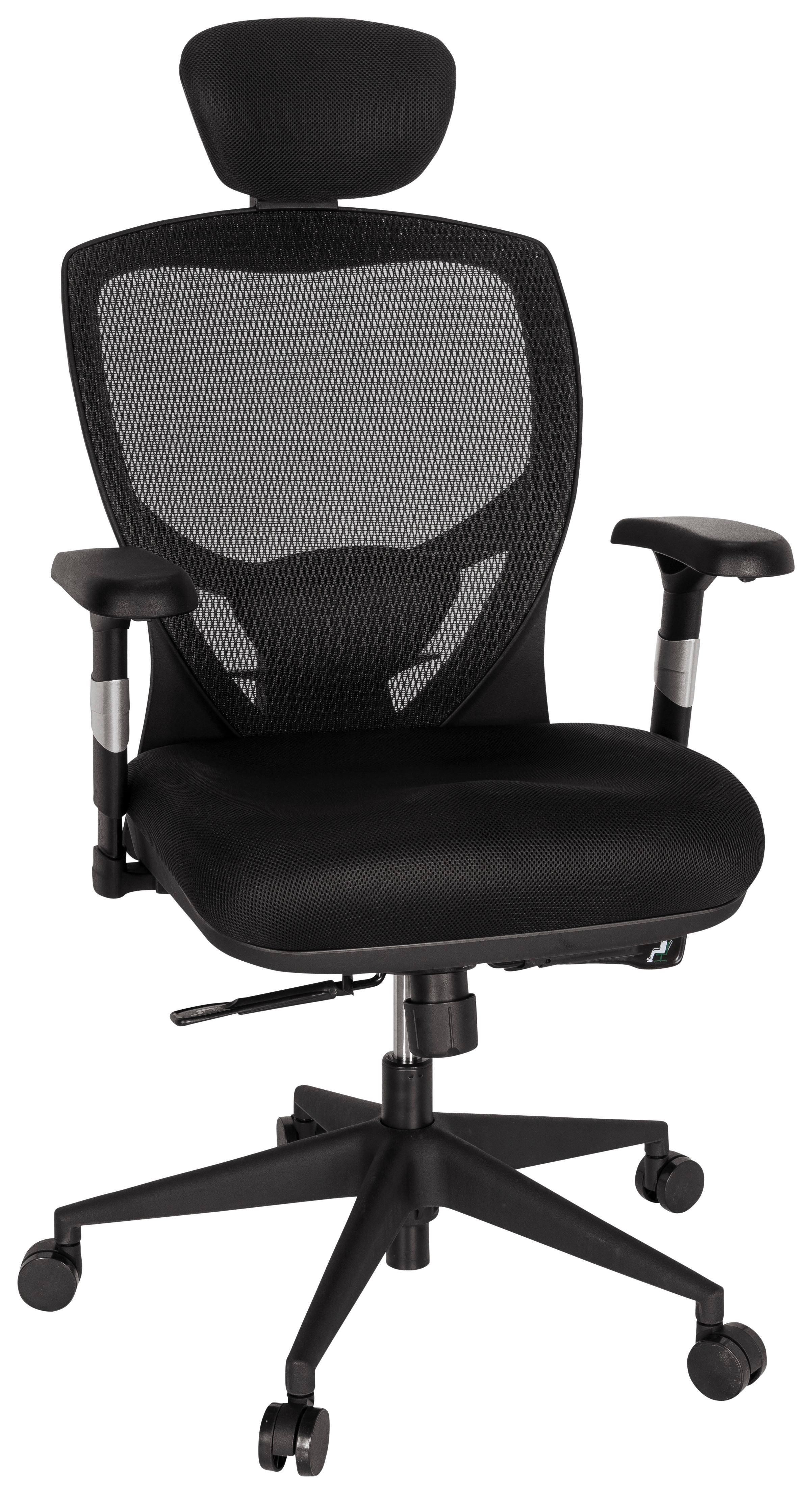 Bürostuhl Venus Base Schwarz Bis 120 Kg - Schwarz, Basics, Kunststoff/Textil (66/117/65cm) - MID.YOU