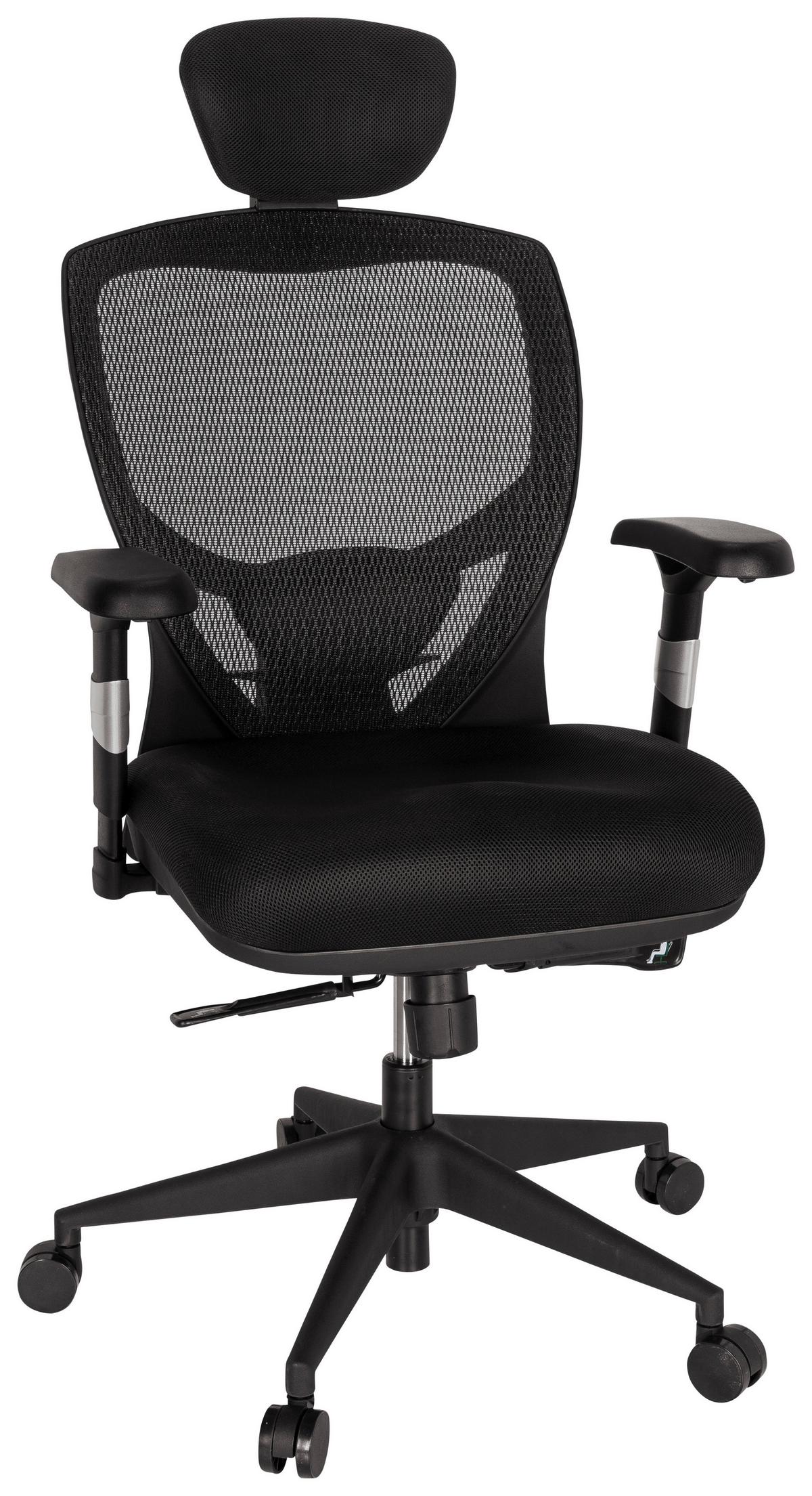 Bürostuhl Venus Base Schwarz Bis 120 Kg - Schwarz, Basics, Kunststoff/Textil (66/117/65cm) - MID.YOU