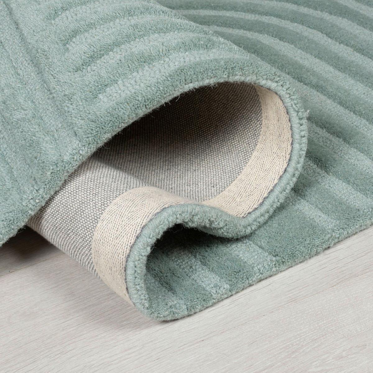 Wollteppich Hellblau 230x160 cm - Hellblau, Basics, Textil (230/160cm)