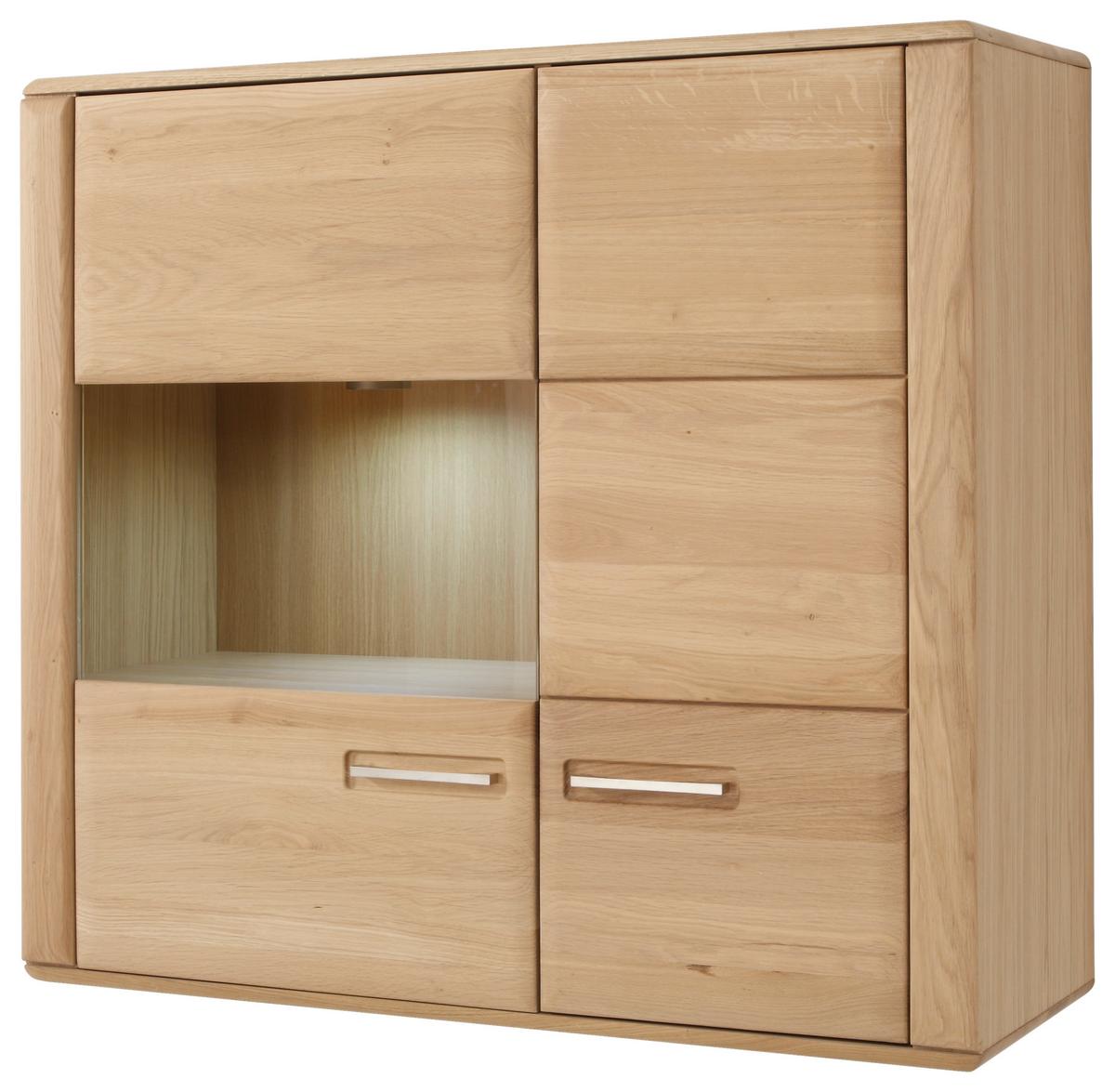 Wohnkombination 4-Tlg. Sena Eichefarben - Eichefarben, Design, Glas/Holz (303/209/51cm) - Livetastic