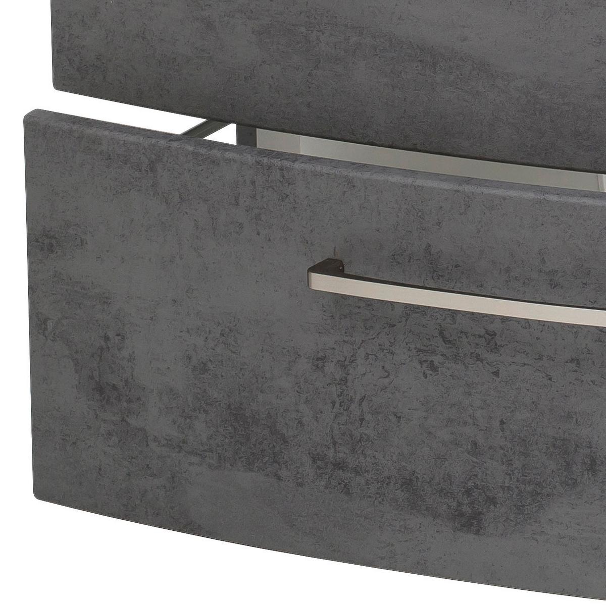 Waschbecken mit Unterschrank Stockholm B: 80cm Grau Dekor - Weiß/Grau, KONVENTIONELL, Glas/Holzwerkstoff (80cm) - Held