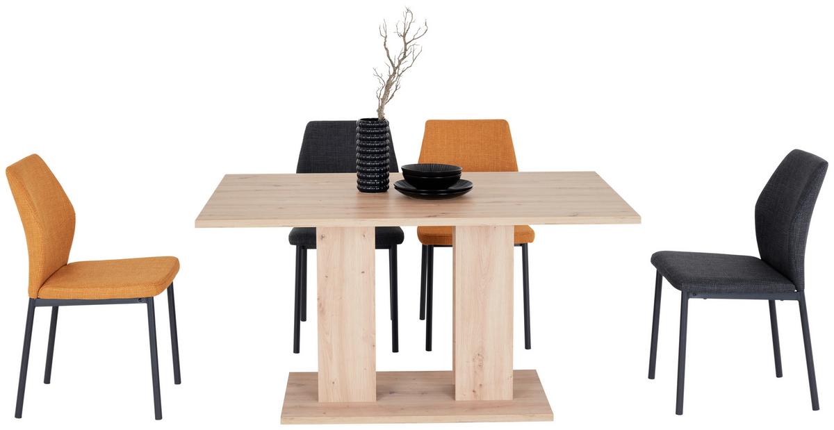 JEDÁLENSKÝ STÔL ARON 138 - čierna/dub artisan, Konventionell, kompozitné drevo (138/74/90cm)