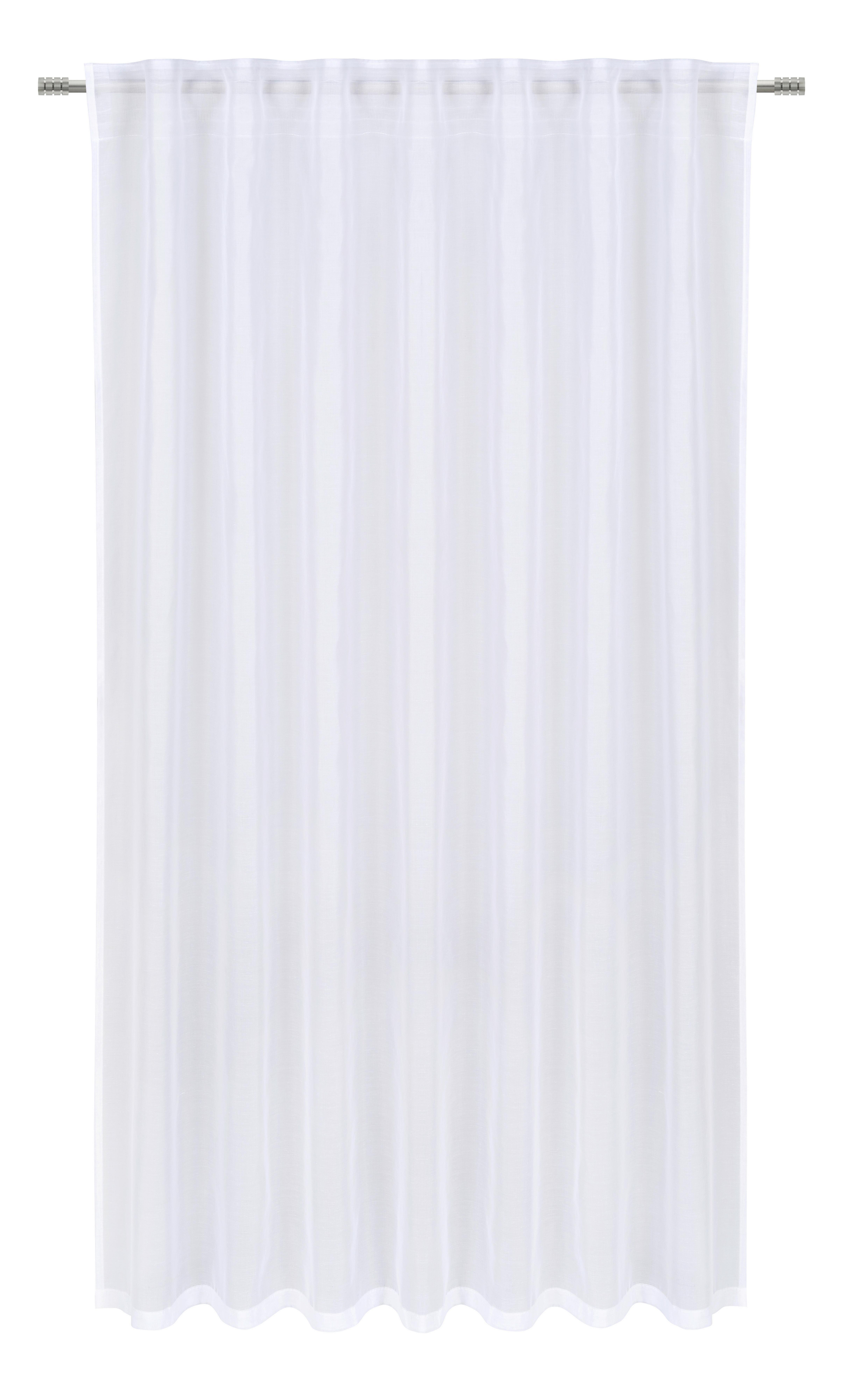 HOTOVÝ ZÁVĚS LEO TRANSPARENT 175CM - bílá, Konvenční, textil (140/175cm) - Modern Living