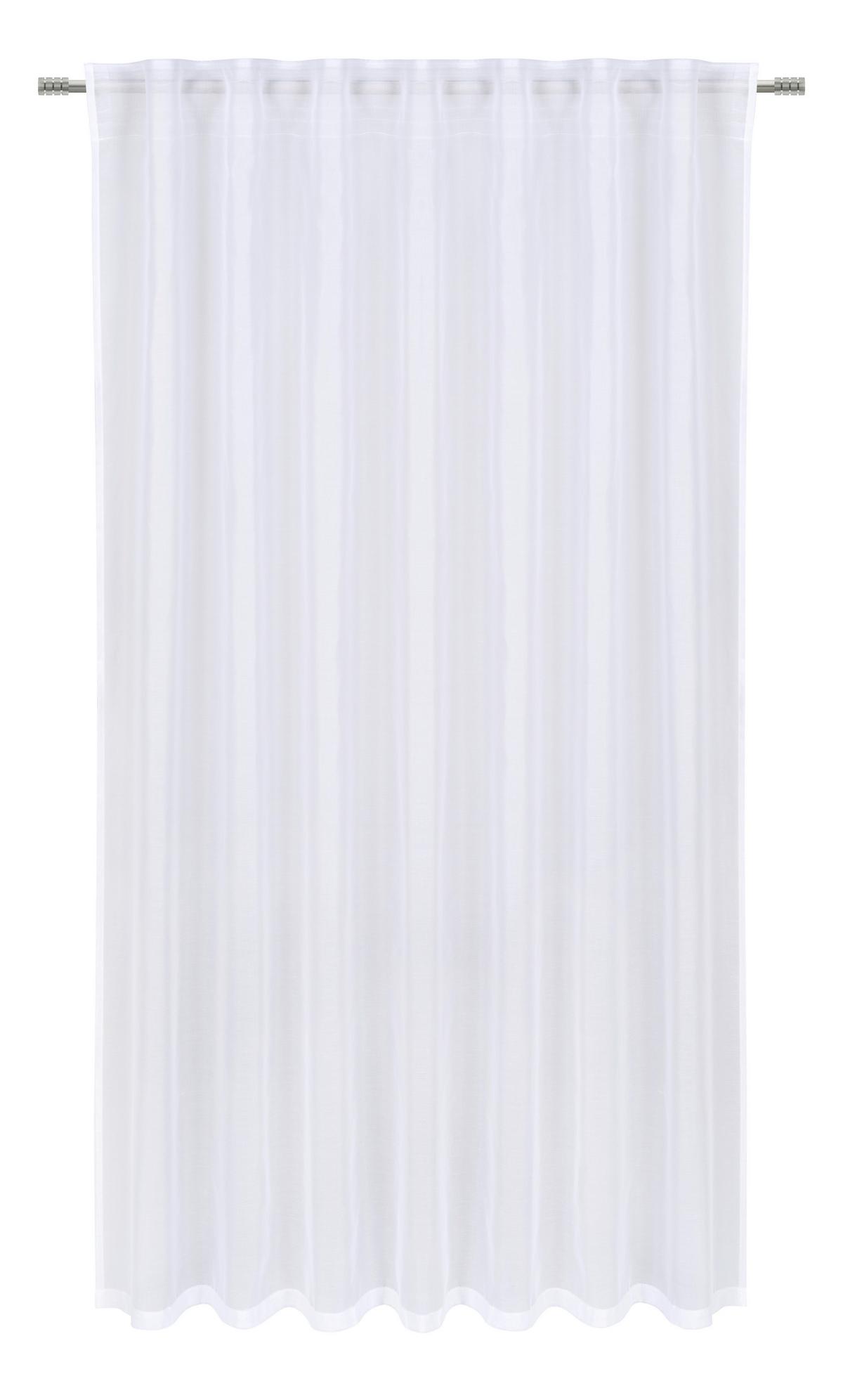 HOTOVÝ ZÁVES LEO TRANSPARENT 175CM - biela, Konventionell, textil (140/175cm) - Modern Living