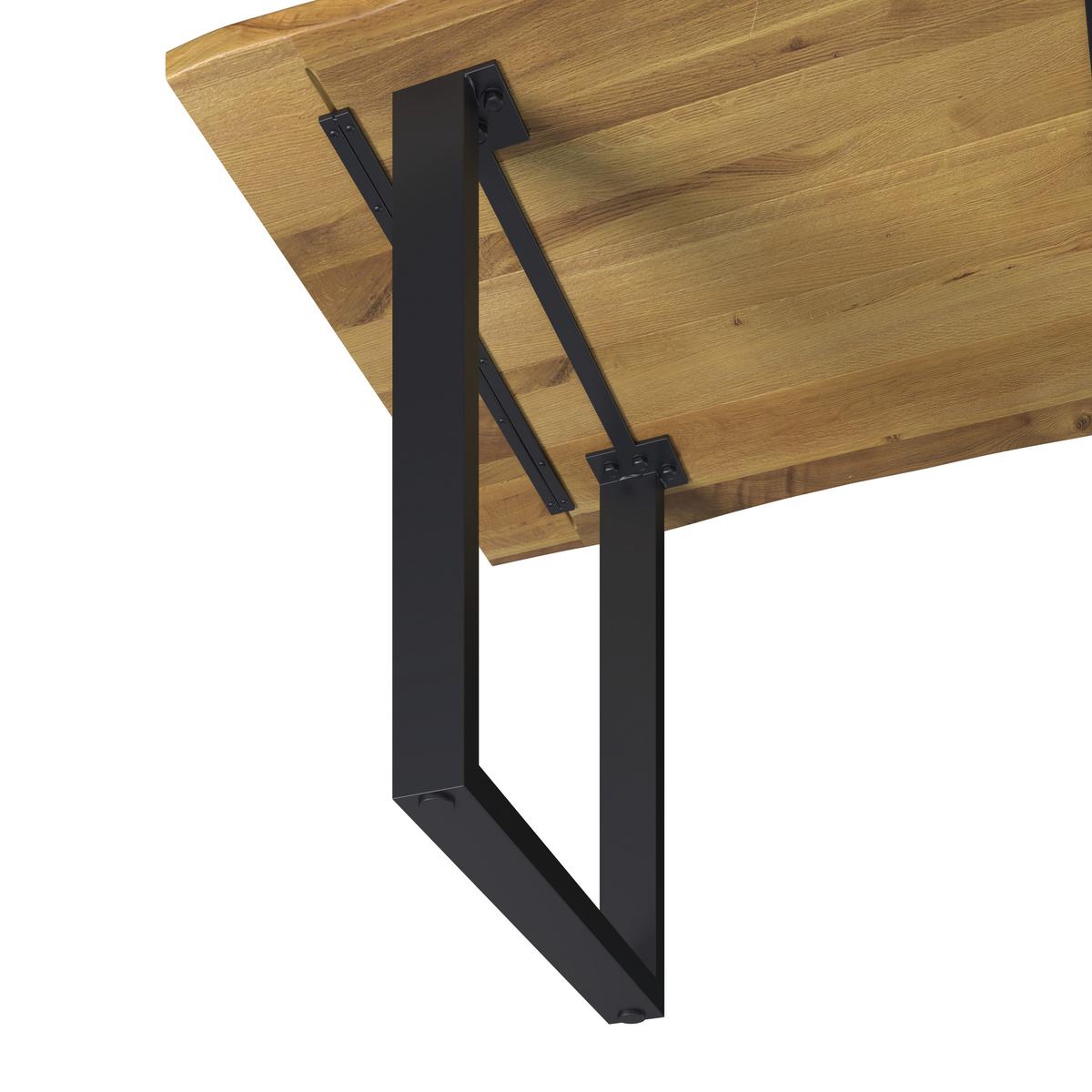 Jídelní stůl Jackie, š: 180 cm - černá/barvy dubu, Moderní, kov/dřevo (180/90/76cm) - Bessagi Home