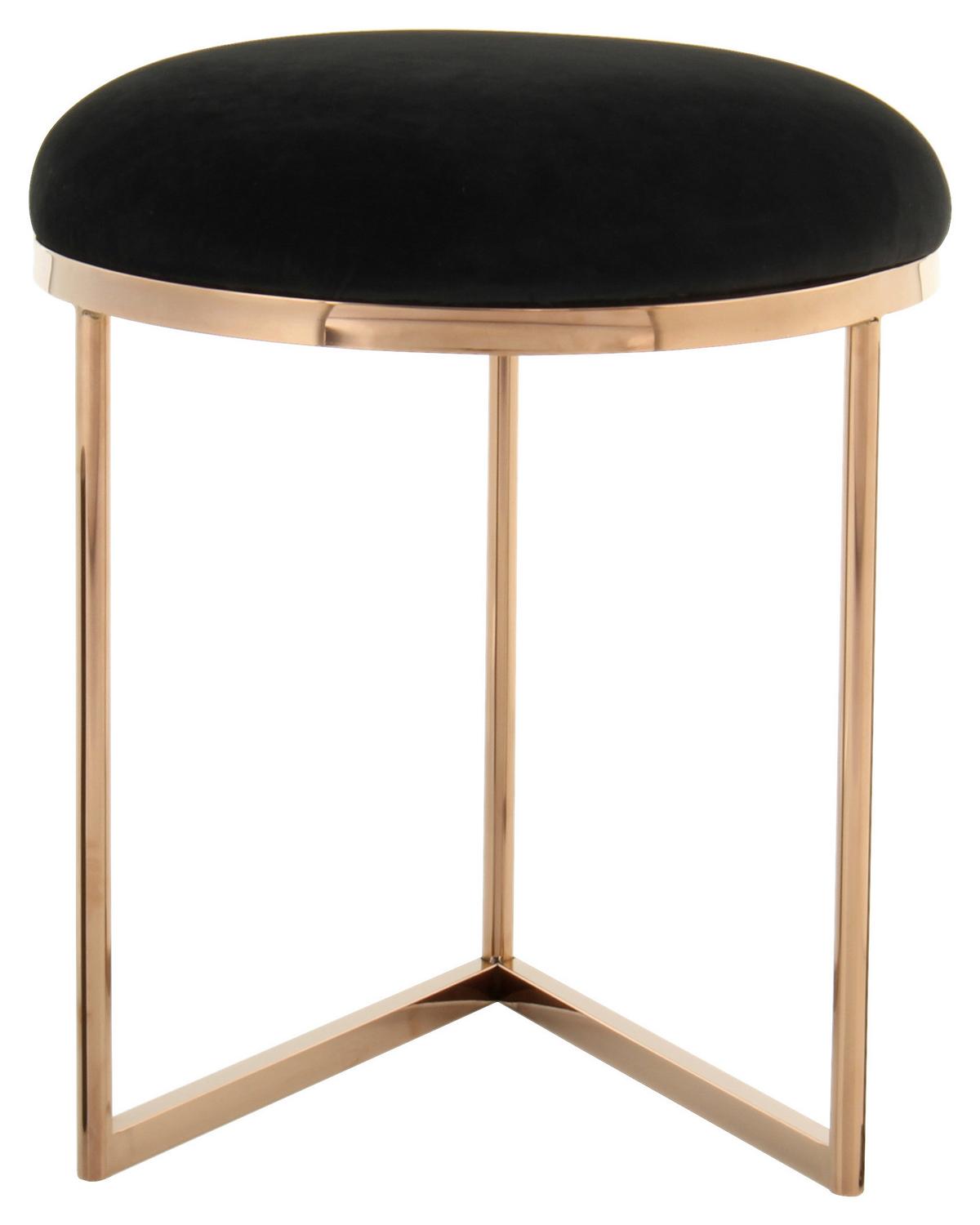 Hocker Wynona 325 Schwarz/Rosegold D: 40 cm - Roségold/Schwarz, Design, Textil (40/49cm) - Kayoom