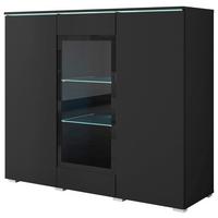 Higboard Vera Schwarz B: 120cm - Schwarz/Grau, Trend, Glas/Holzwerkstoff (120/103,3/39,5cm) - P & B