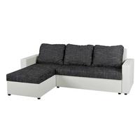 Univerzálna sedačka HIT, biela umelá koža / čierna tk. - čierna/biela, Design, kompozitné drevo/textil (147/228cm) - P & B