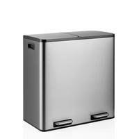 ABFALLEIMER Clean Silberfarben B: 58,5cm - Silberfarben/Schwarz, MODERN, Kunststoff/Metall (58,5/62/32cm) - MID.YOU