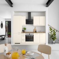 Kuchyňská linka 240 cm, magnolia supermatná - barvy dubu/magnolie, Moderní, kov/kompozitní dřevo (240cm) - Nobilia