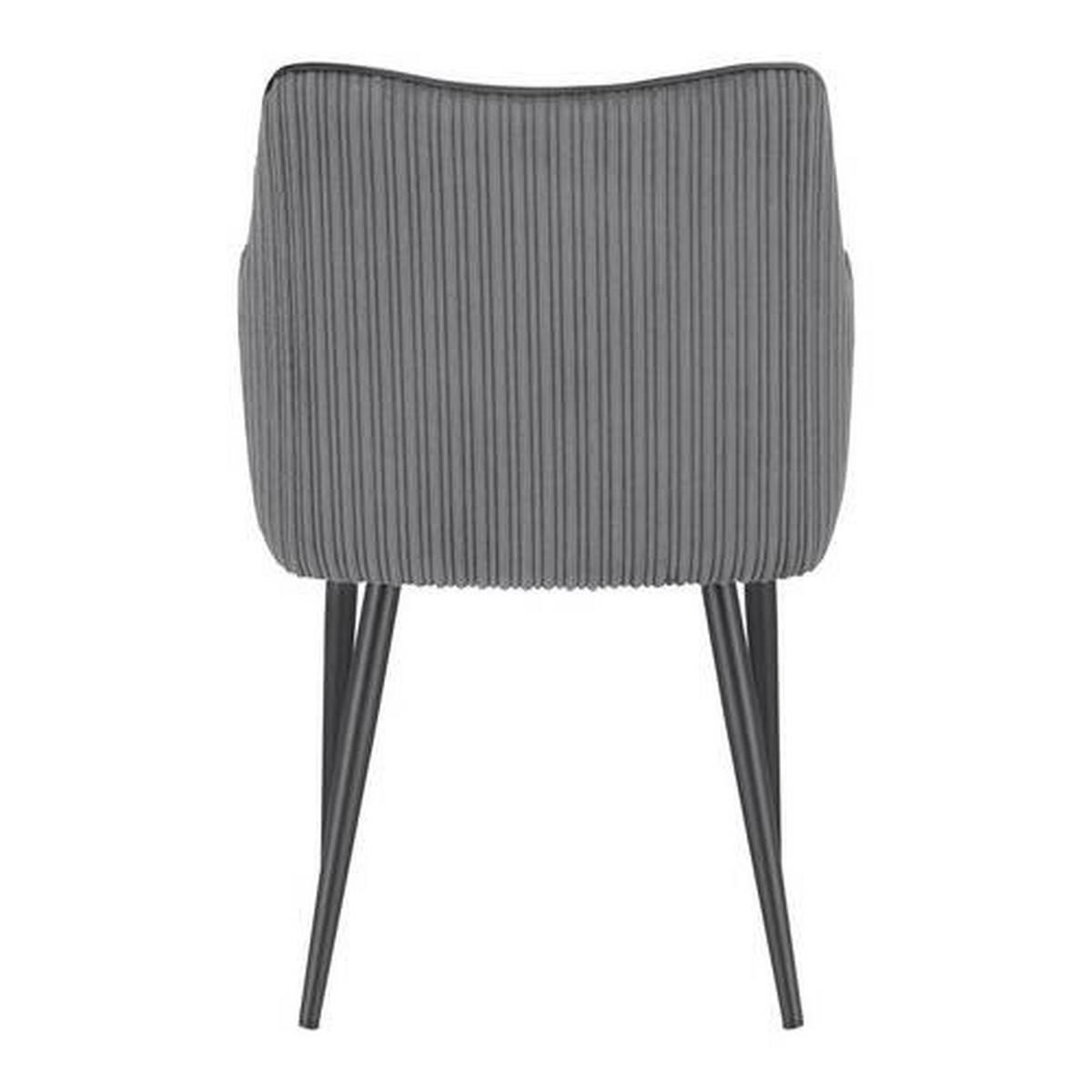 Zamatová stolička Caria tmavosivá - čierna/tmavosivá, Modern, kov/drevo (57/89/60cm) - Bessagi Home