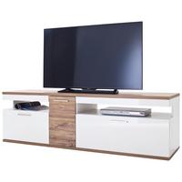 TV-Element Luzern B: 180 cm Weiß/Eiche Dekor - Eichefarben/Weiß, Design, Holzwerkstoff (180/55/50cm) - Livetastic