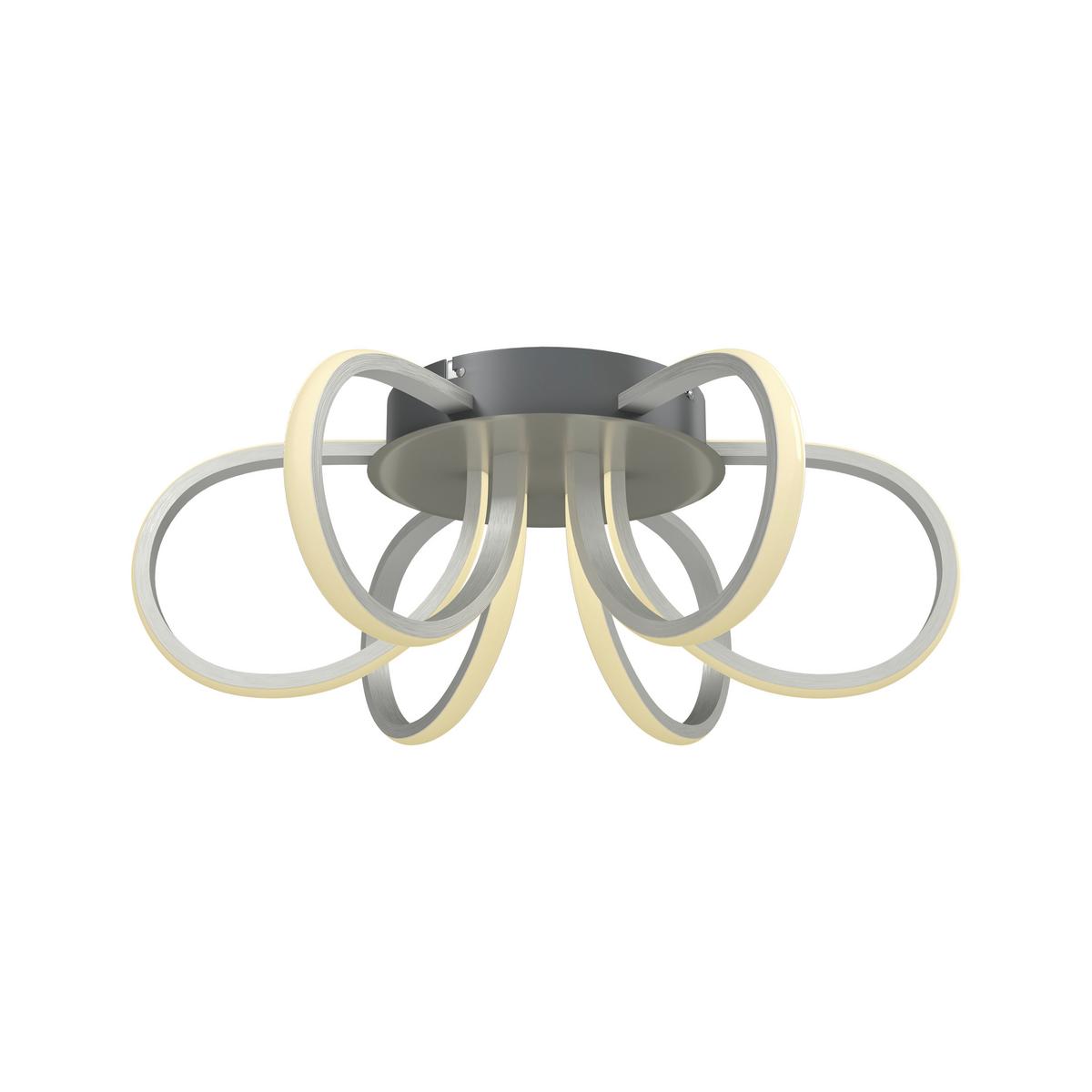 LED-DECKENLEUCHTE CASEY - Silberfarben/Nickelfarben, Basics, Kunststoff/Metall (55l) - Luca Bessoni