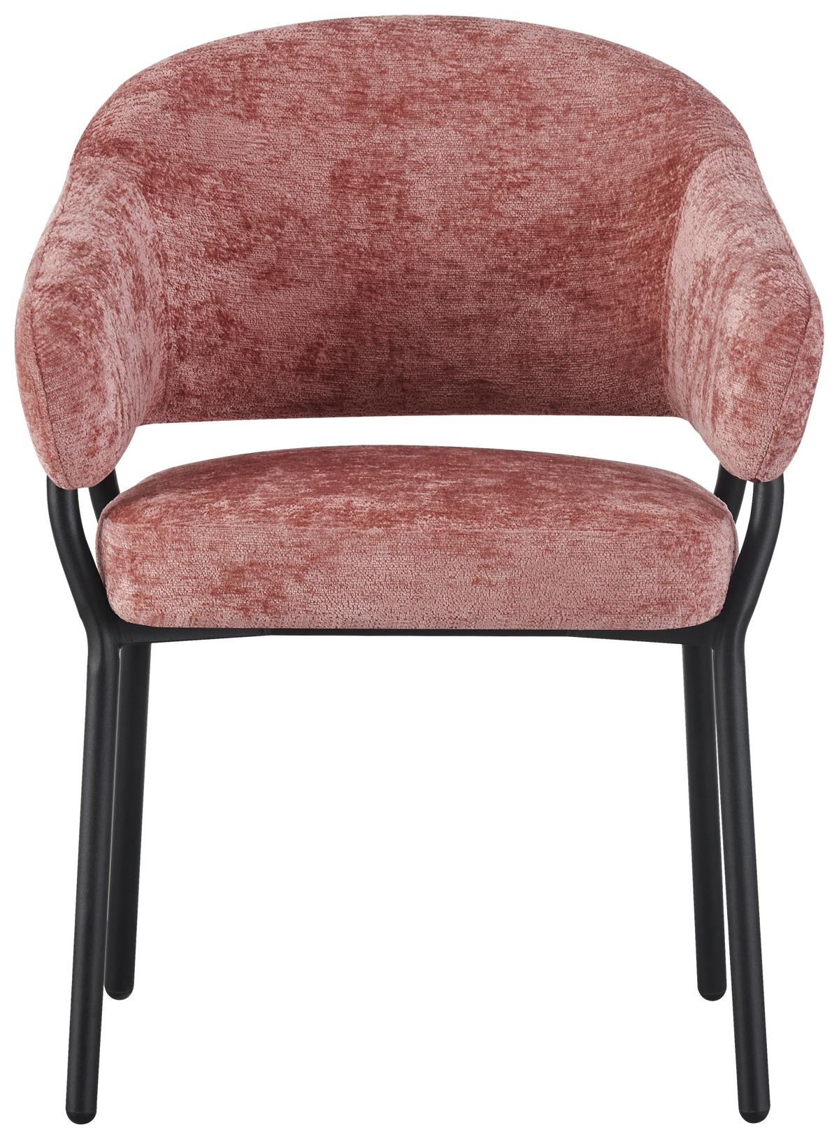 Armlehnstuhl Nova Mikrofaser Braun, B: 60 cm - Pink/Schwarz, KONVENTIONELL, Holz/Textil (60/80/62cm) - MID.YOU