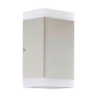 Led-wandleuchte Carpinera 2-Flammig,edelstahl/kunststoff - Edelstahlfarben/Weiß, Basics, Kunststoff/Metall (10,5cm)