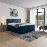 Boxspringbett mit Bettkasten Bologna 180x200 cm Blau - Blau, MODERN, Holz/Kunststoff (180/200cm) - MID.YOU