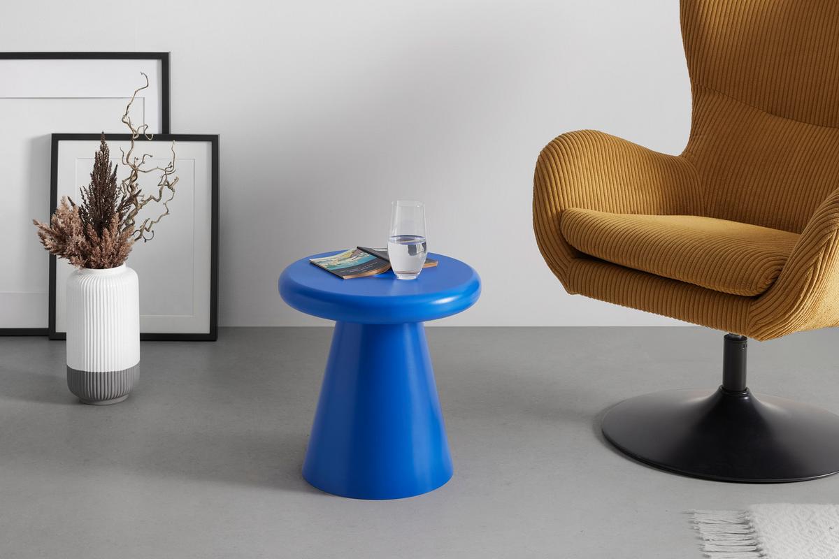 ODKLÁDACÍ STOLEK MARINO -STUDIO- - modrá, Lifestyle, kompozitní dřevo (40/40cm) - Premium Living