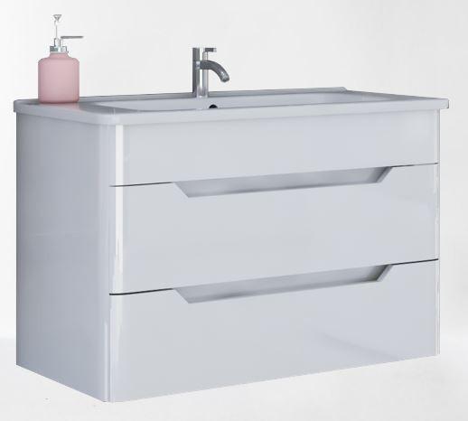 Waschtischkombi Zana Weiß B: 80 Cm - Weiß, MODERN, Keramik/Holzwerkstoff (80/54/45cm)