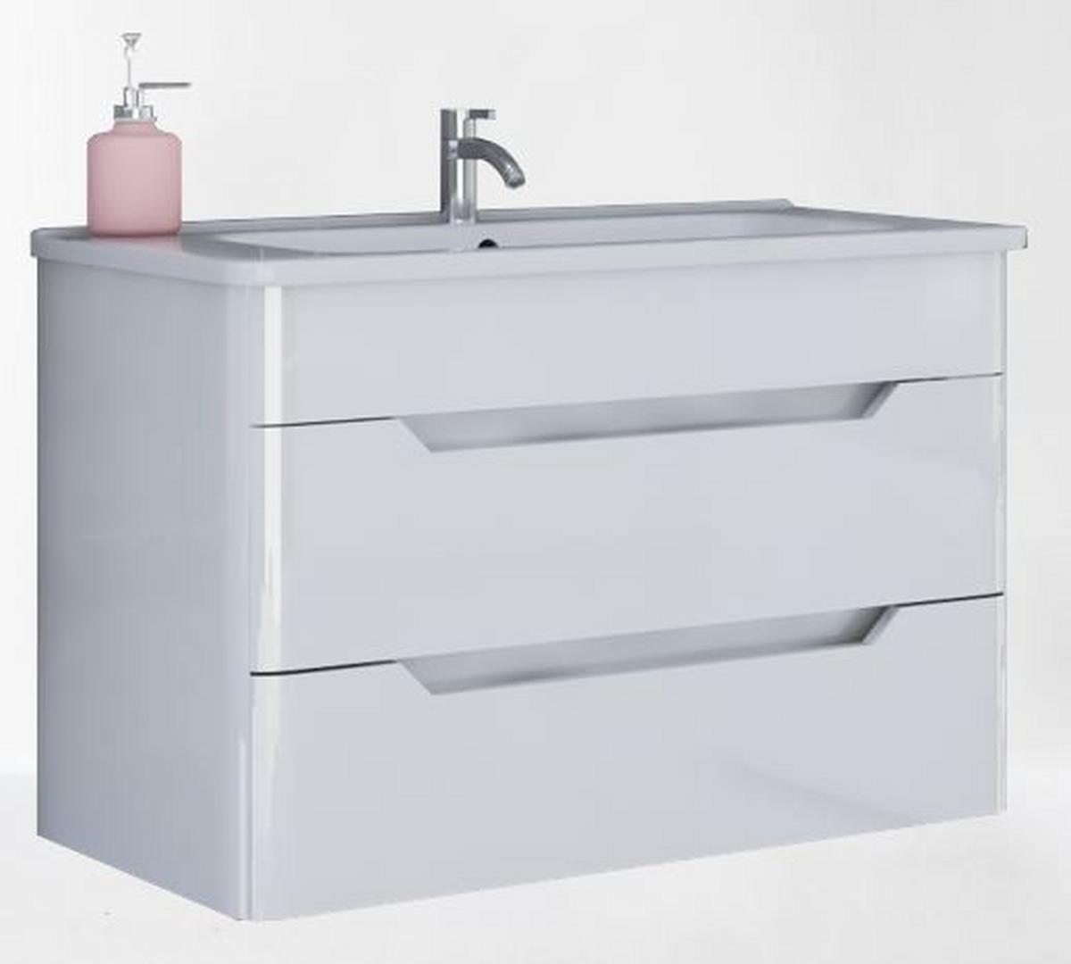 Waschtischkombi Zana Weiß B: 80 Cm - Weiß, MODERN, Keramik/Holzwerkstoff (80/54/45cm)