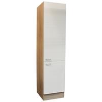 Skříňka na nádobí ANDY šířka/výška: 50/211 cm - bílá/barvy stříbra, Basics, kompozitní dřevo/plast (50/211/56cm) - MID.YOU