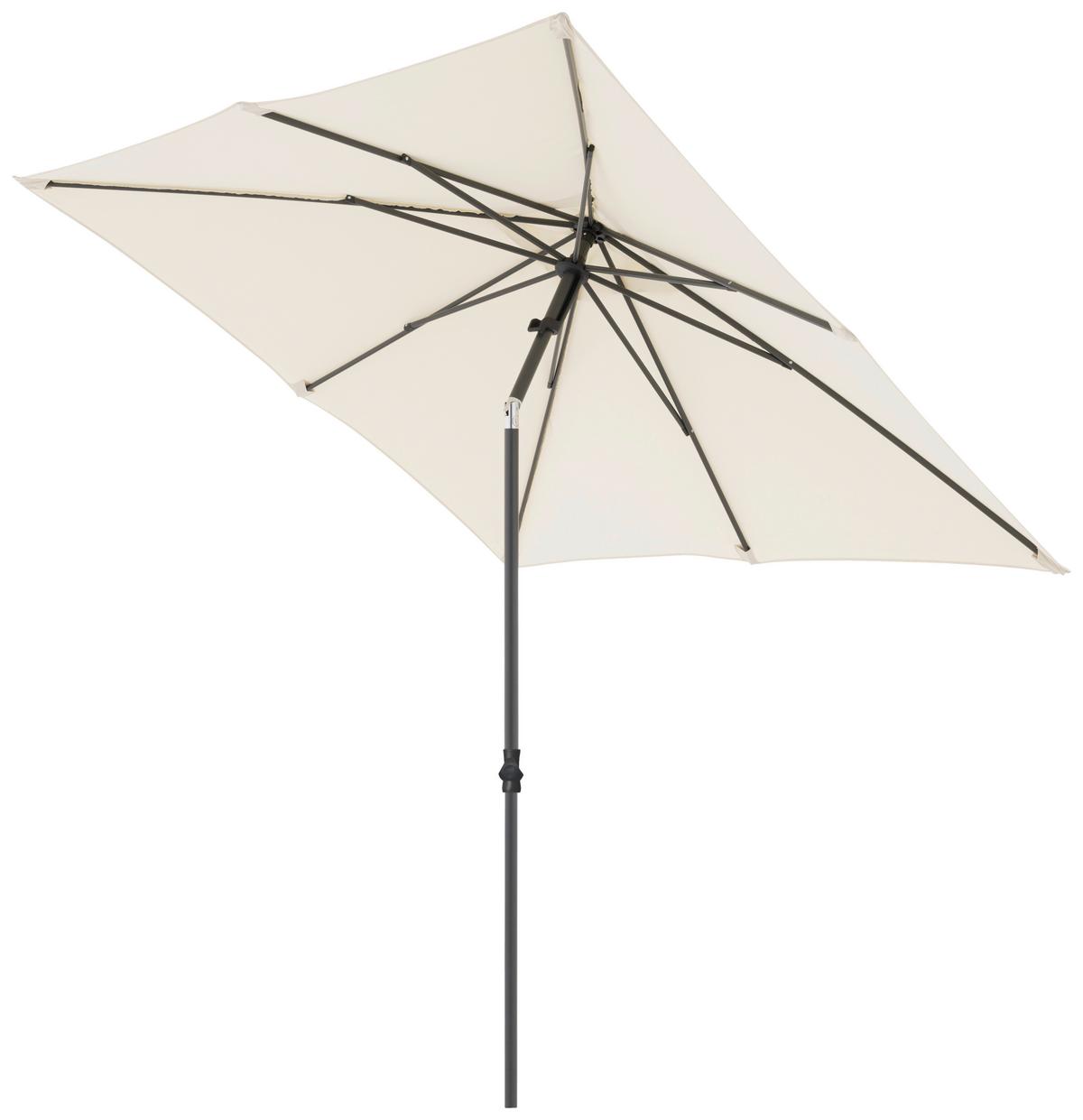 Sonnenschirm Doppler LxBxH: 208x208x248 cm Naturfarben - Anthrazit/Naturfarben, Basics, Textil/Metall (208/208/248cm) - Doppler