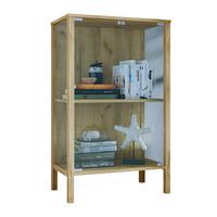 Vitrine Jensol Honigeiche B: 60 cm - Honigeiche/Klar, Design, Glas/Holzwerkstoff (60/80/35cm) - Livetastic