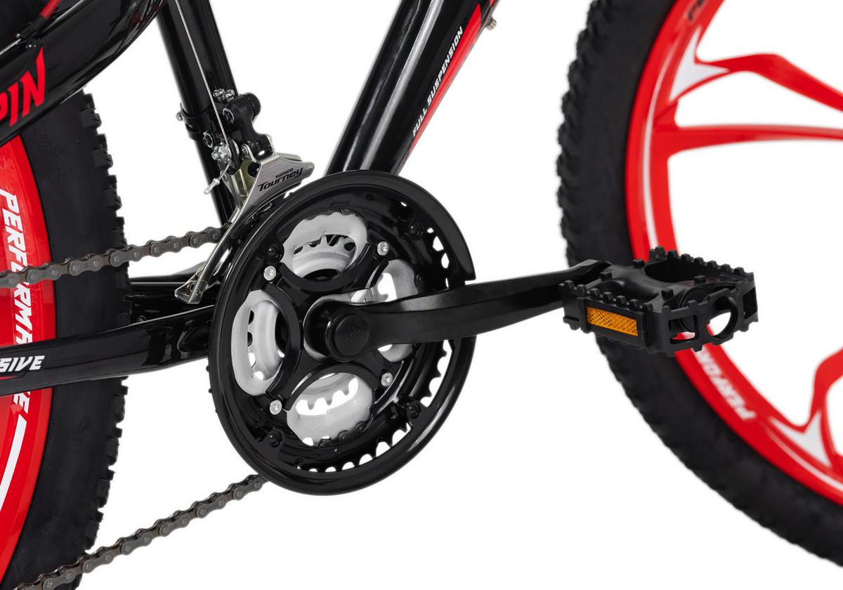Mountainbike Fully 26 Zoll Topspin 21 Gänge - Schwarz, Basics, Metall (180/70/100cm) - KS Cycling