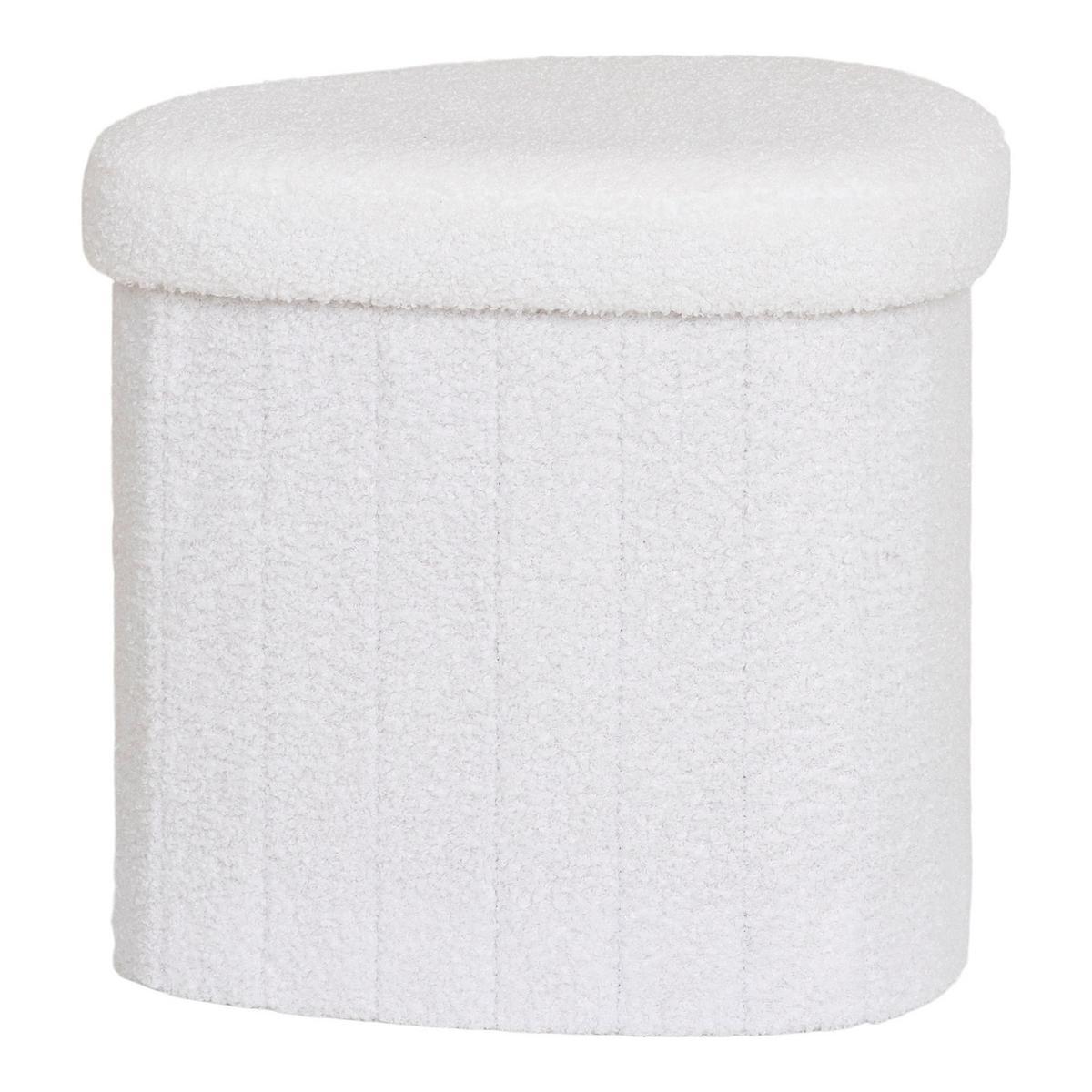 Pouf Medford Weiß, B/htht: 42,5x37,5x36,5cm - Weiß, Basics, Textil (42,5/37,5/36,5cm)