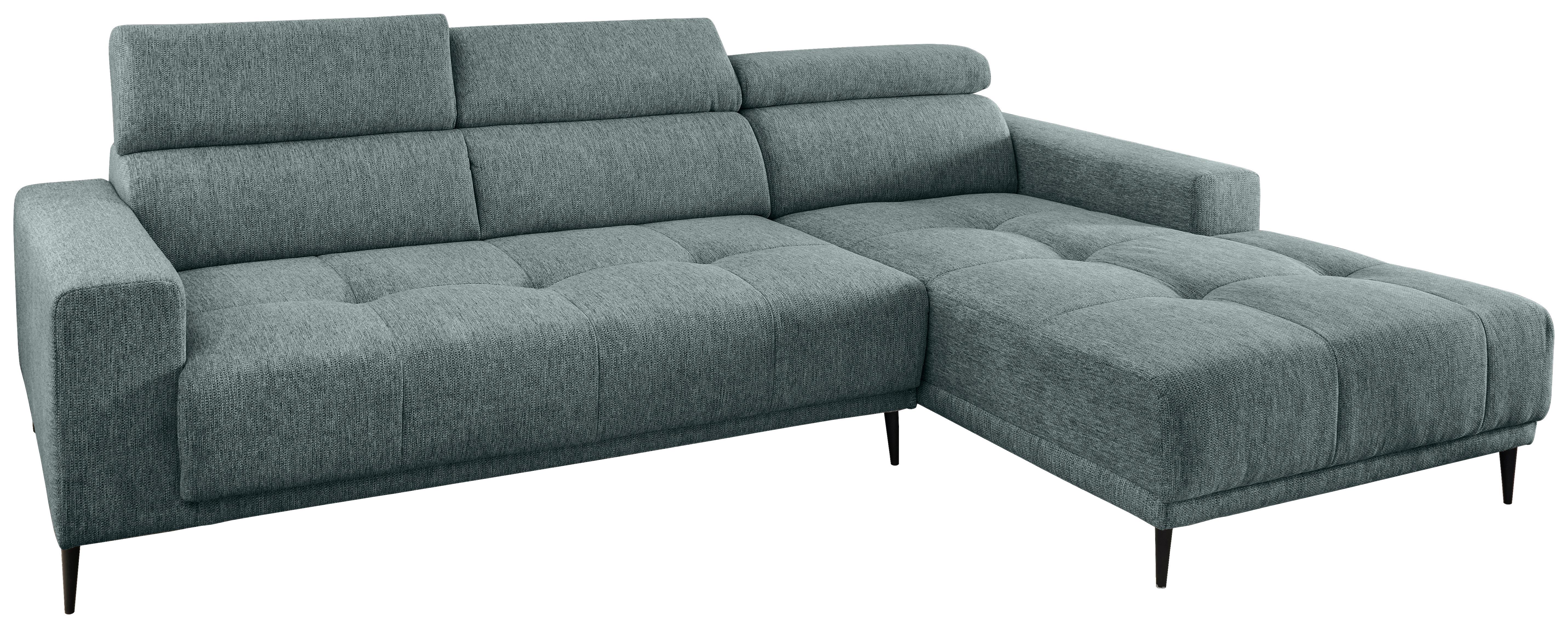 Ecksofa Intera, Mintgrau S: 276x188 Cm - Mintgrau/Schwarz, KONVENTIONELL, Textil (276/188cm) - Livetastic