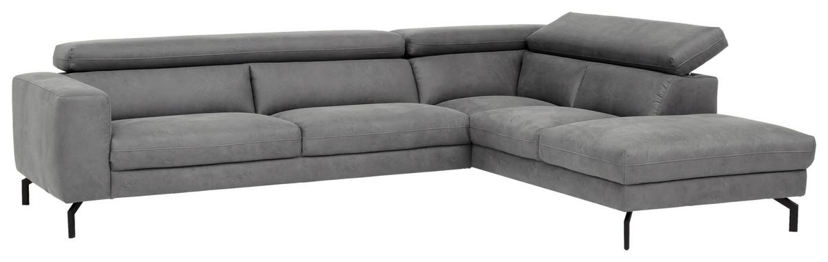 Ecksofa California - Schwarz/Grau, MODERN, Textil (305/233cm) - Trendmanufaktur