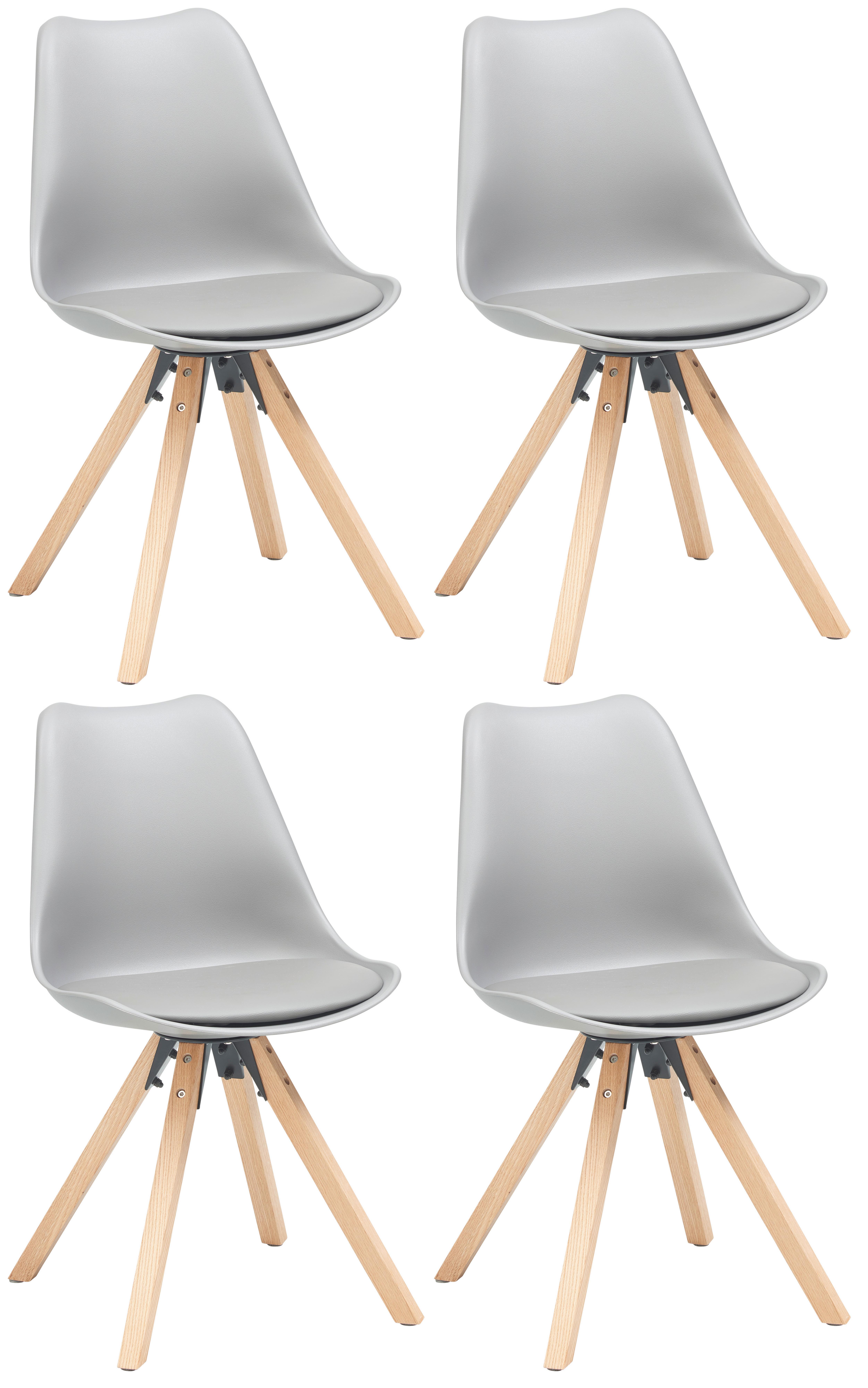 Schalenstuhl Vilnius Grau - Naturfarben/Grau, LIFESTYLE, Holz/Kunststoff (48,5/84/55cm) - MID.YOU
