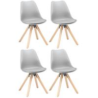 Schalenstuhl Vilnius Grau - Naturfarben/Grau, LIFESTYLE, Holz/Kunststoff (48,5/84/55cm) - MID.YOU