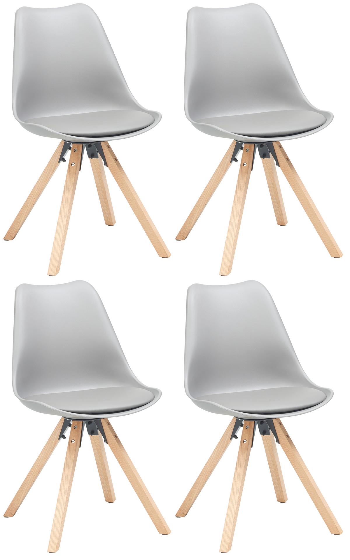 Schalenstuhl Vilnius Grau - Naturfarben/Grau, LIFESTYLE, Holz/Kunststoff (48,5/84/55cm) - MID.YOU