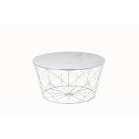COUCHTISCH Weiß, Chromfarben L: 80 cm - Chromfarben/Weiß, Design, Glas/Metall (80/45cm) - Livetastic