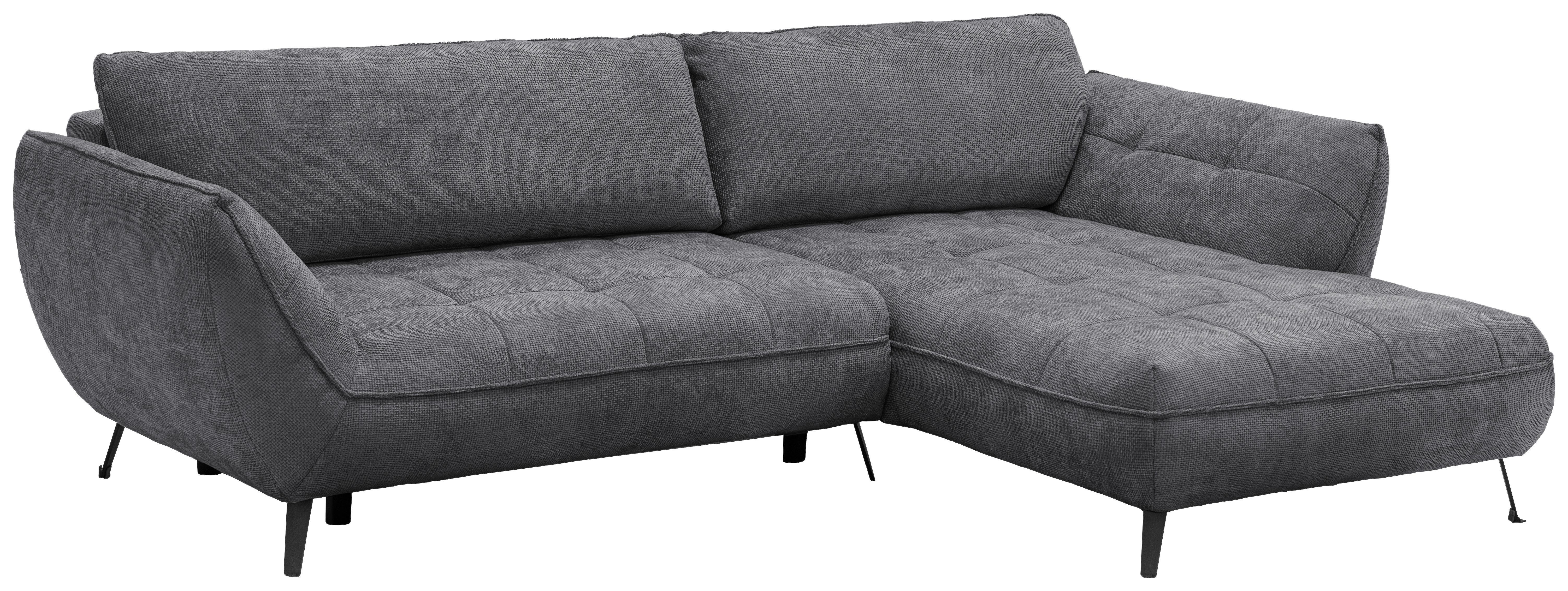 Ecksofa Samoa Anthrazit S: 282x187 cm - Anthrazit/Schwarz, Design, Textil (282/187cm) - Livetastic